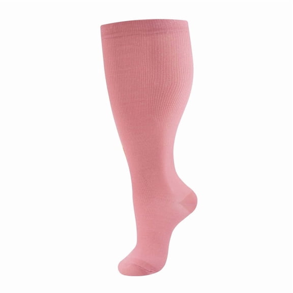 Nvzi 2 pairs of wide calf compression socks -2XL, featuring an ultra wide calf design and cyclic support breathable running compression socks, Pink, suitable for 165-200LBS