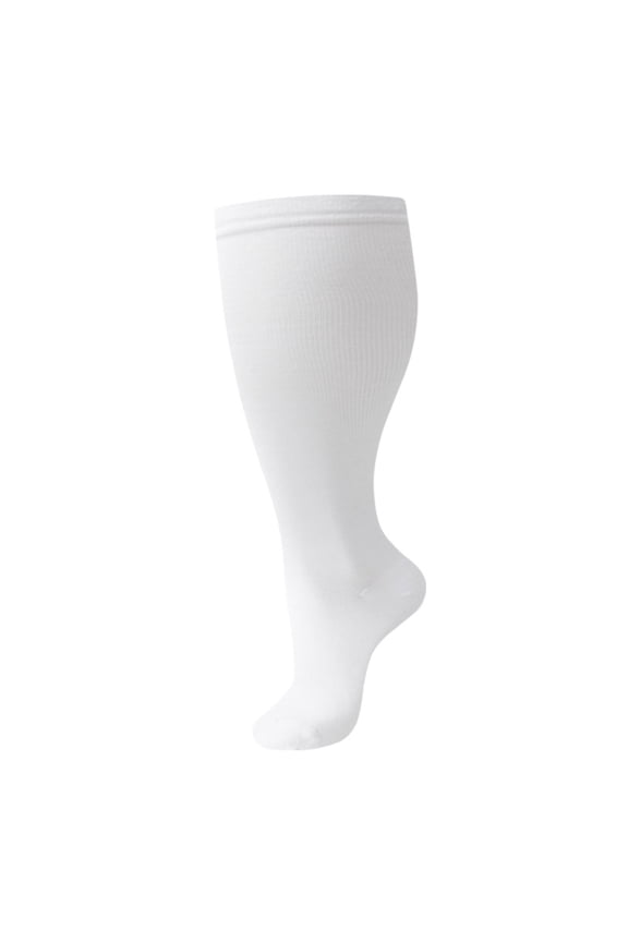 2 pairs of wide calf compression socks -2XL, featuring an ultra wide calf design and cyclic support breathable running compression socks, White, suitable for 165-200LBS