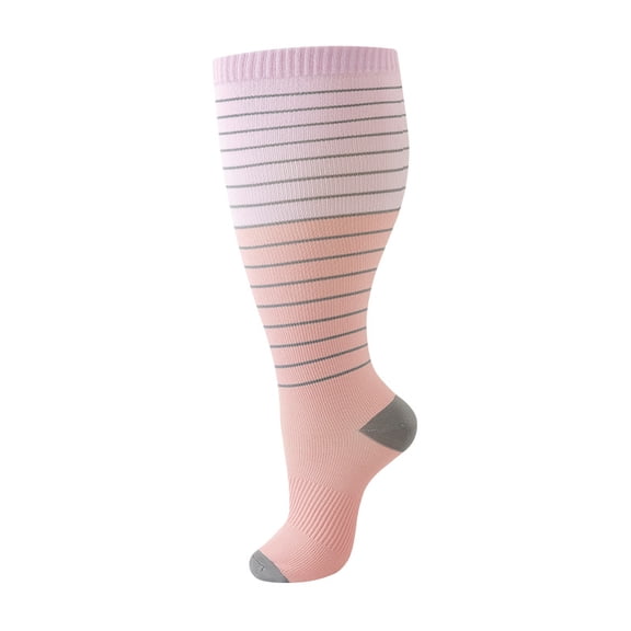 Nvzi 2 pairs of wide calf compression socks -3XL, featuring ultra wide calf design and cyclic support breathable running compression socks, suitable for 200-230LBS, Light Pink & Pink