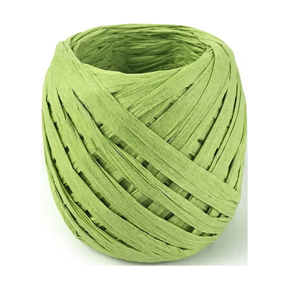 Nvzi 2-roll craft paper rope, 21.8 yards long Green Lafite paper rope, environmentally friendly natural fiber, tangle free gift packaging, wedding decoration and DIY crafts