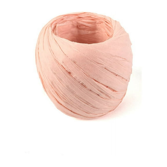Nvzi 2-roll craft paper rope, 21.8 yards long Light Pink Lafite paper rope, environmentally friendly natural fiber, tangle free gift packaging, wedding decoration and DIY crafts