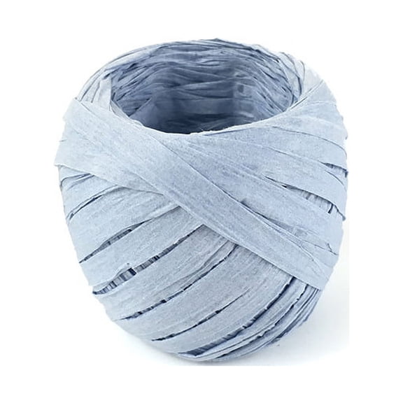 Nvzi 2-roll craft paper rope, 21.8 yards long light blue Lafite paper rope, environmentally friendly natural fiber, tangle free gift packaging, wedding decoration and DIY crafts