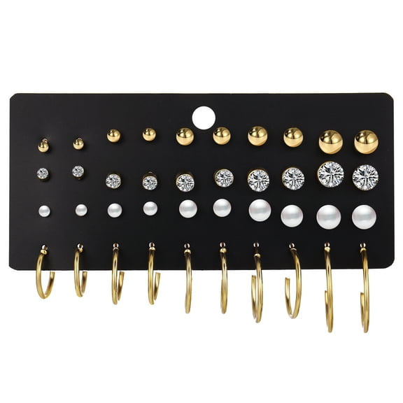 Nvzi 20-Pair Gold Dainty Stud Earrings Set - Minimalist Small Stud Earrings, Everyday Jewelry Collection