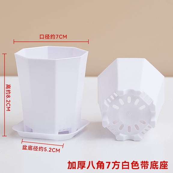 Nvzi 20 piece set 2.76×3.23IN White thick octagonal succulent flowerpot with base, drainage hole, lightweight seed starter for indoor garden decoration, mini flowerpot for small plants