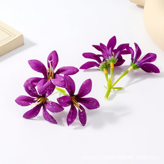 Nvzi 20 pieces of Purple artificial silk flower heads, 4-inch soft touch floral decoration, perfect for DIY floral wall decoration, wedding arches, and birthday party decoration