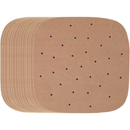 Nvzi 200Pcs Air Fryer Parchment Paper 8.5 inch Unbleached Square Air Fryer Liners for Bamboo / Metal Steamer, Ovens, Microwaves & Baking Pan