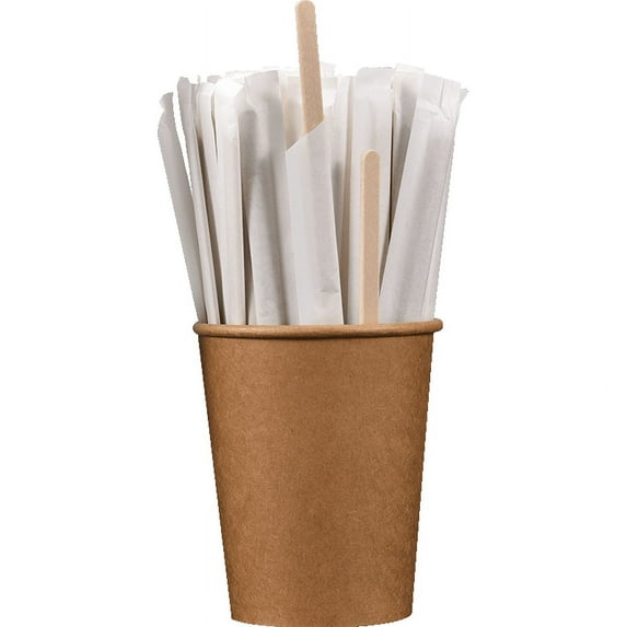 Nvzi 200Pcs Disposable Wood Coffee Stirrers 7 Inch for Mixing Cocktail Hot Chocolate Drinking Tea