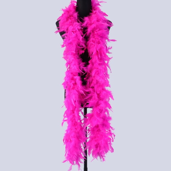 Nvzi 200cm Large Simulation Feather Strips, Feather Scarves for Wedding Decorations, DIY Bouquet Packaging Costume, 1 Piece,Dark Pink