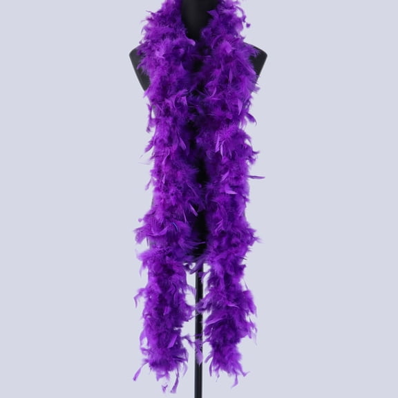 Nvzi 200cm Large Simulation Feather Strips, Feather Scarves for Wedding Decorations, DIY Bouquet Packaging Costume, 1 Piece,Purple