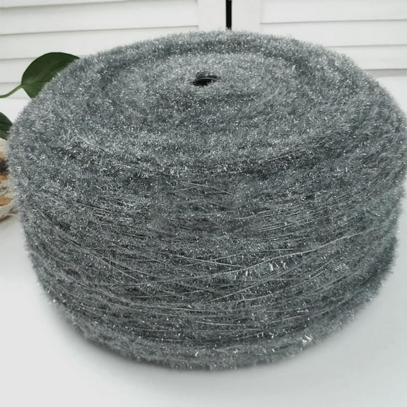 Nvzi 200g Popular Crystal Sequined Fashion Hand Crochet Knitting Yarn for Knitting Weave Knitting Iridescent DIY Threat, Gray