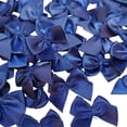 thumbnail image 1 of Nvzi 200pcs Mini Satin Ribbon Bows Flowers 1" x3/4" Appliques DIY Craft Dark Blue, 1 of 5