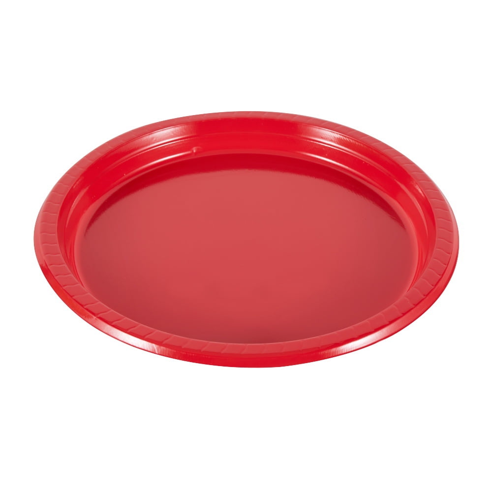 Nvzi 20Pcs 10in Plastic Dinner Plates Disposable Plates Bulk Pack Party Plates for BBQ Picnic Parties Travel and Events Microwavable