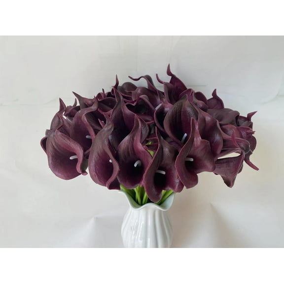 Nvzi 20pcs Old wine red Flowers Artificial Calla Lily Silk Flowers 13.4" for Mother's Day Home Kitchen & Wedding