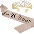 thumbnail image 1 of Nvzi 21st Birthday Sash & Crown Set,21st Birthday Decorations for Women, Fun Party Favors Birthday Party Supplies, Birthday Crowns&Birthday Sash for Her,21st Birthday Sash and Crown for Girl, 1 of 3