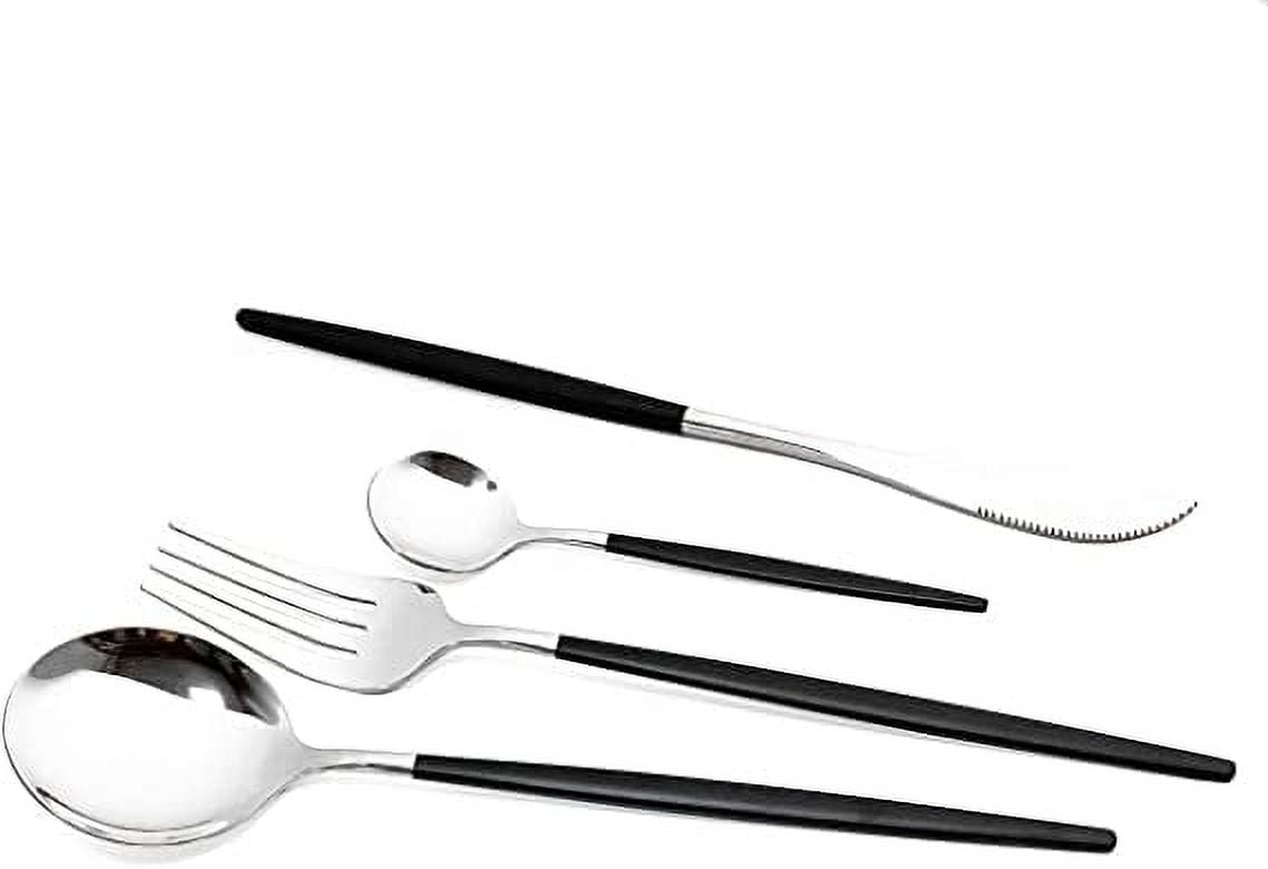Tramontina 24-Piece Flatware Set - Dark Brown Handle Stainless Steel Utensils, Dishwasher Safe