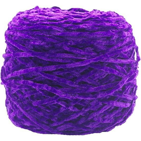 Nvzi 250g Chenille Velvet Yarn Deep Purple Bulky Vegan Soft Yarn Velvet Knitting Yarn Polyester Blended Cotton Chenille Yarn Hand Knitting Yarn Crochet Thread for Clothing Hat Scarf Blanket