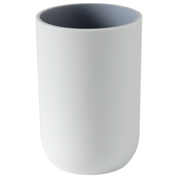 Nvzi 2Pcs Bathroom Cups, Unbreakable Reusable Drinking Cups Plastic Toothbrush Holder Tumbler-Grey