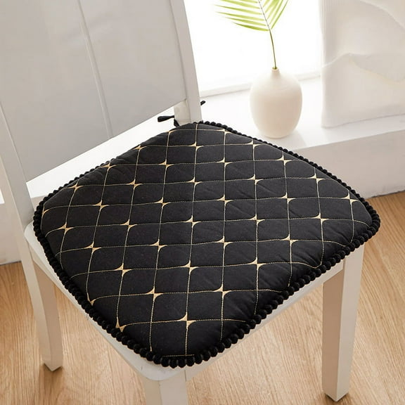 Nvzi 2Pcs Black 18 * 17 inch checkered pattern anti slip dining chair cushions, soft kitchen chair cushions for family dining rooms, comfortable dining chair cushions with anti slip design