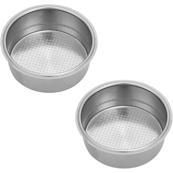 Nvzi 2Pcs Coffee Filter Bowl, Stainless Steel Coffee Filter, 51mm Double Layer Pressurized Filter Basket