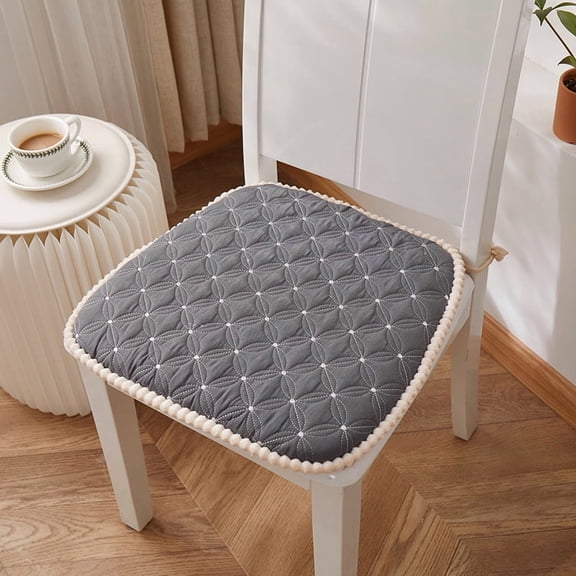 Nvzi 2Pcs Gray 18 * 17 inch circular pattern anti slip dining chair cushions, soft kitchen chair cushions for family dining rooms, comfortable dining chair cushions with anti slip design