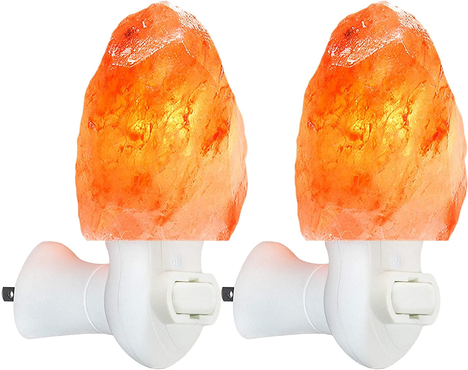 Nvzi 2pcs Himalayan Salt Lamps - Hand Carved, Natural Night Lights for Bedrooms and Home Decor