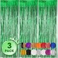 thumbnail image 1 of Nvzi 3 Pack 3.3x8.2 Feet Green Foil Fringe Backdrop Curtains, Tinsel Streamers Birthday Party Decorations, Fringe Backdrop for Graduation, Baby Shower, Gender Reveal, Disco Party, 1 of 2