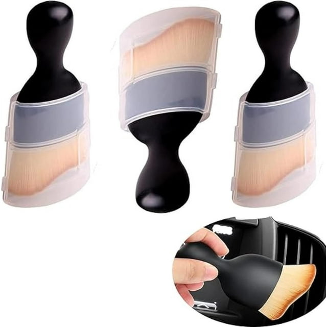 Nvzi 3 Pack Auto Interior Dust Brush, Car Detailing Brush Interior, Soft Bristles Detailing Brush Dusting Tool for Automotive Dashboard（Black）