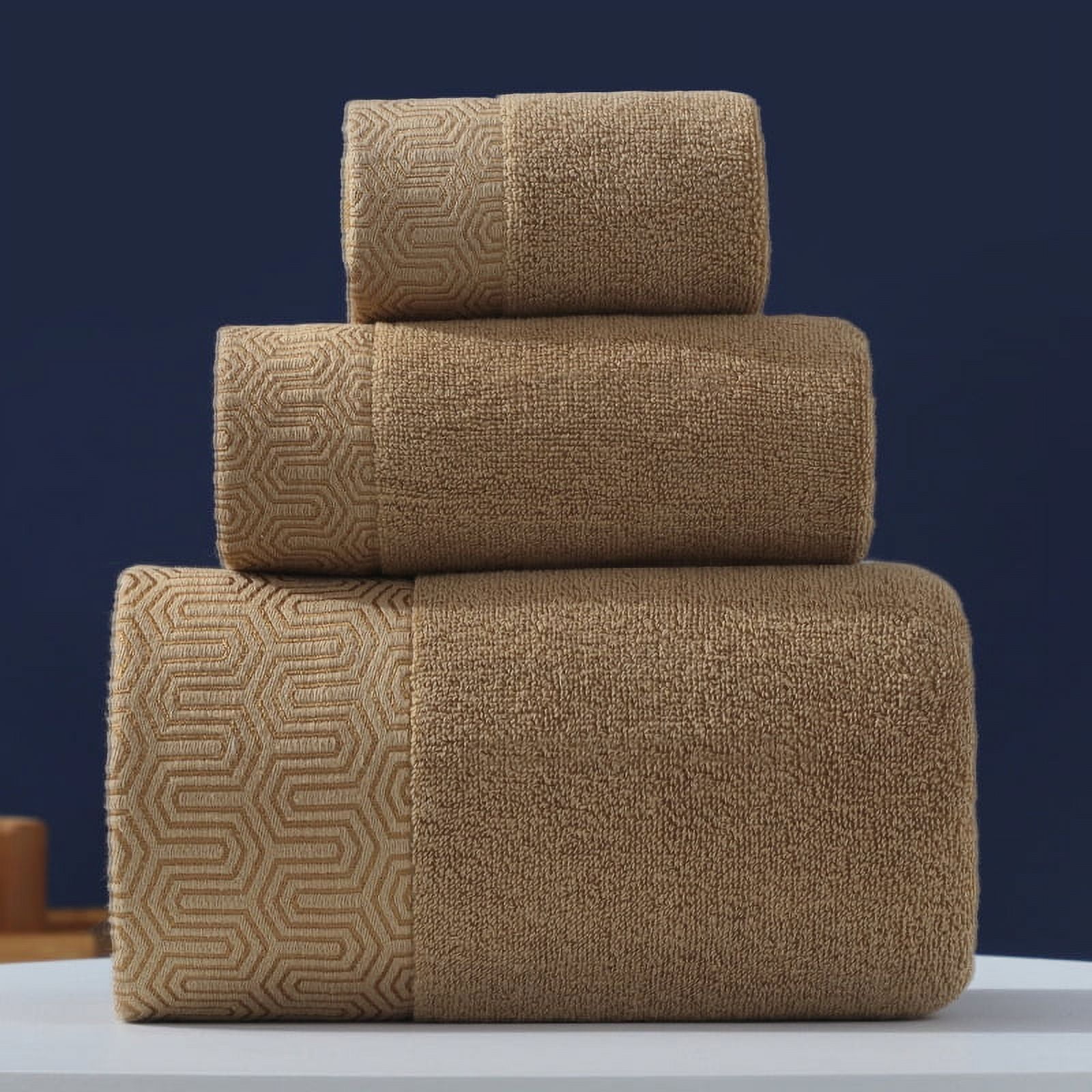 Nvzi 3 Piece Bath Towel Set, Combed Cotton Bath Towels Absorbent Bath ...