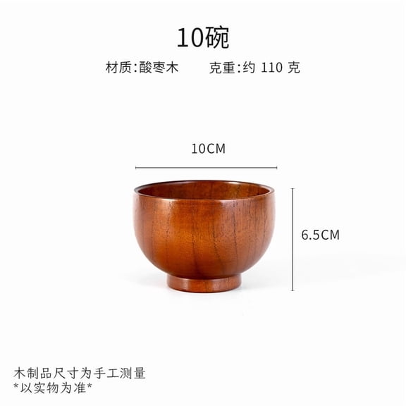 Nvzi 3-piece brown wooden bowl 4x2.5 inches, lightweight, durable, multifunctional, easy to clean, stackable storage, farmhouse dining table center decorative accessory