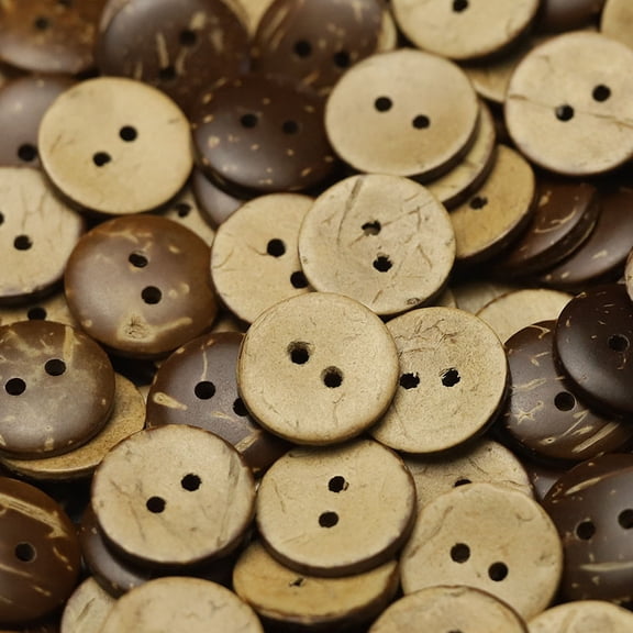 Nvzi 300 pieces of 0.43-inch brown coconut shell buttons, environmentally friendly natural buttons with unique texture patterns, suitable for clothing accessory decoration