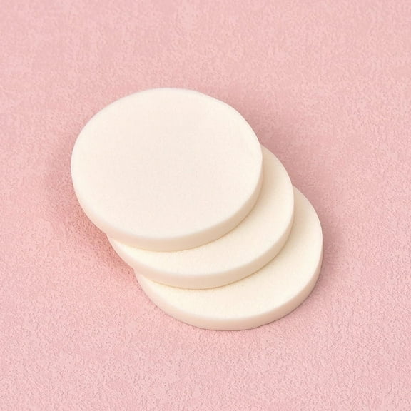 Nvzi 3pcs Round Makeup Sponges , Beauty Face Primer Compact Powder Puff, Blender Sponge Replacement for Cosmetic Flawless Foundation, Sensitive and All Skin TypesWhite(55MM)