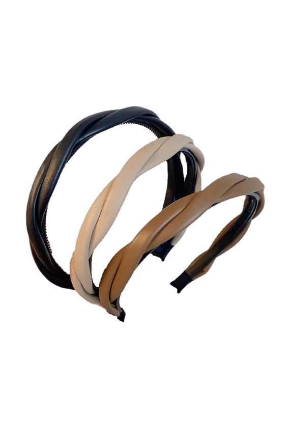 3pieces PU leather Headbands Women Hair Head Bands Fancy Hair Hoops Accessories Hairband for Women Gilrs Gifts