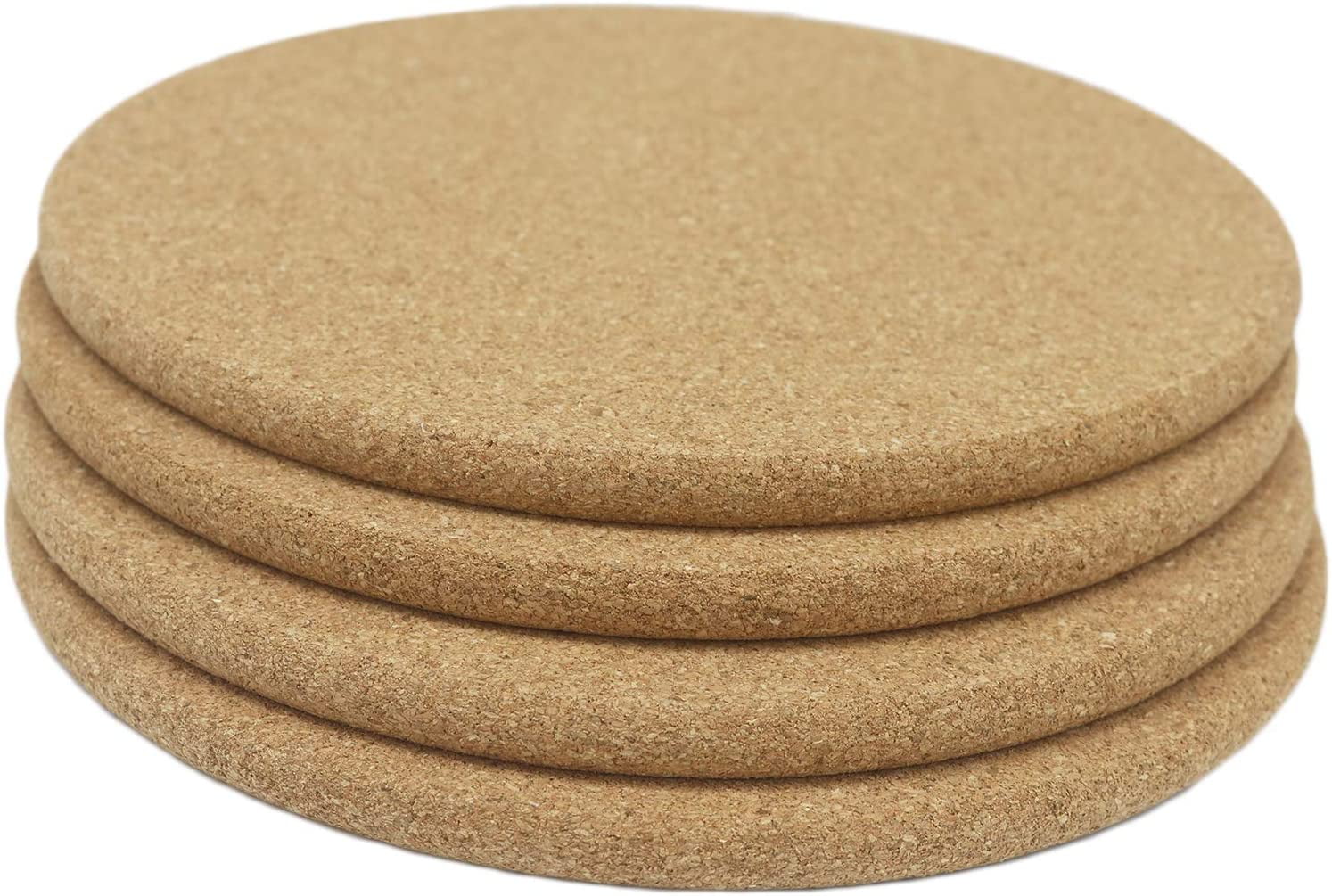 Nvzi 4Pack Cork Trivets, Hot Pots Pans Holder, 7.5 x 7.5 x 0.4 Inches