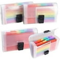 thumbnail image 1 of Nvzi 4 Pack Expanding File Folder, A6 13 Pockets Rainbow Document Organiser A6 Accordion Folder Receipt Organiser Wallet Case with Labels Index for Bills Cards Coupons 17.7 x 10.5 x 2.5cm, 1 of 5