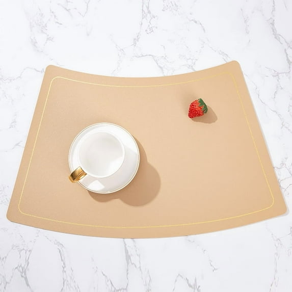 Nvzi 4 Pcs Apricot color Placemats, 37*30cm Non Slip Table Place Mats, Premium Leather Placemats for Dining Table, Easy to Clean, Heat-Resistant, Ideal for Home, Kitchen, Restaurant Decor