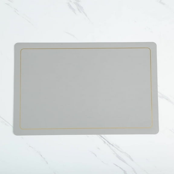 Nvzi 4 Pcs Grey Placemats, 45*30cm Leather Table Mats, Waterproof & Heat-Resistant Easy to Clean Place Mats for Kitchen, Dining Room & Outdoor Use - Perfect Placement Mats for Dining Table