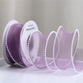 thumbnail image 1 of Nvzi 40mm Width Pearl Edge Silk Organza Ribbon Lace Material Ribbon for Hair Ornament Sewing Fabric Clothing Decor Handmade Supplies (Color : Grape Purple, Size : Length 4.5m), 1 of 5