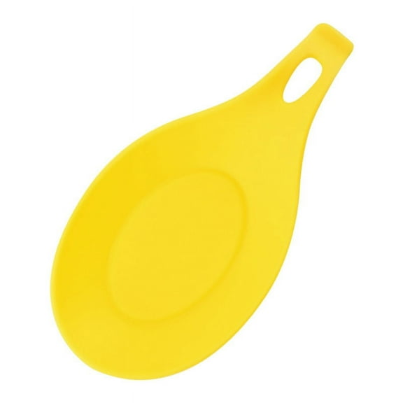 Nvzi 4Pcs/Set Heat Resistant Silicone Spoon Rest Utensil Spatula Holder Kitchen Tool Set of 4, Yellow*4