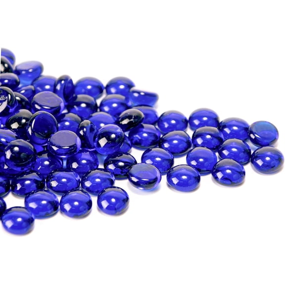 Nvzi 4mm Glass Vase Fillers 100pcs Flat Glass Beads for Aquarium Decor DIY Craft, Handmade Gift Glass Beads Craft Supplies,Blue