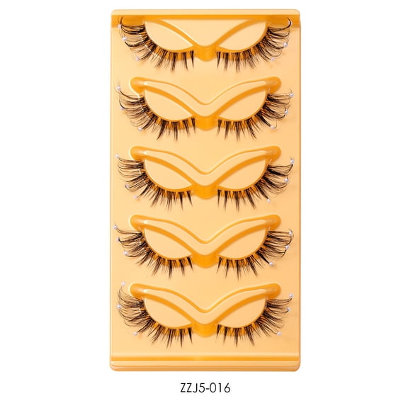 Nvzi 5 Pairs Glitter Lashes Sequins Colored Lashes Fluffy Mink False Lashes with Color Cosplay New Year Party Stage Makeup Colorful 15mm Fake Eyelash(ZZJ5-016)