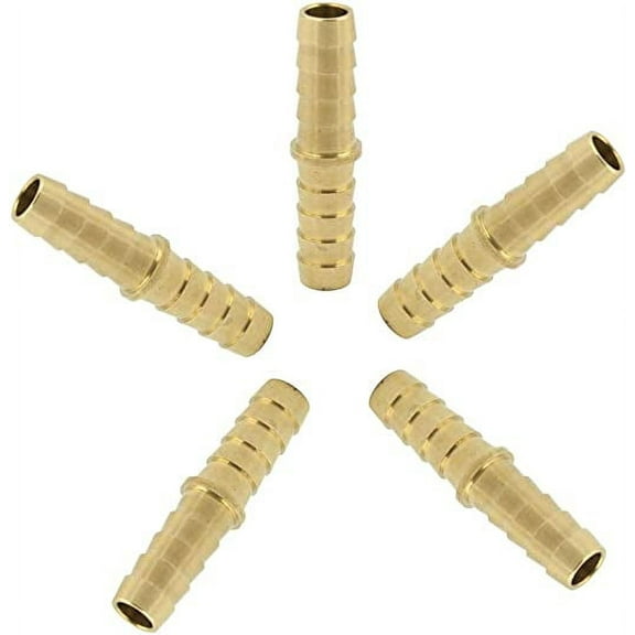 Nvzi 5 Pcs Brass Hose Barb Fitting, Mender/Splicer/Joiner/Union (8mm)