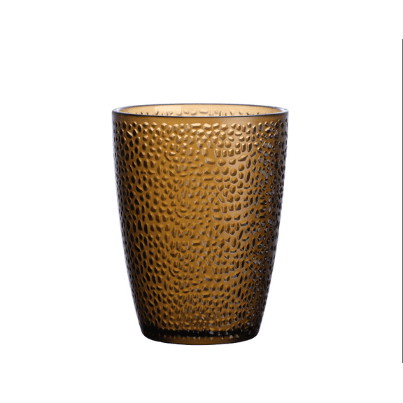 Nvzi 5-piece acrylic plastic cup, Dark Brown 12 ounce reusable drinking cup, shatterproof stackable water dispenser, suitable for family parties, camping, and picnics