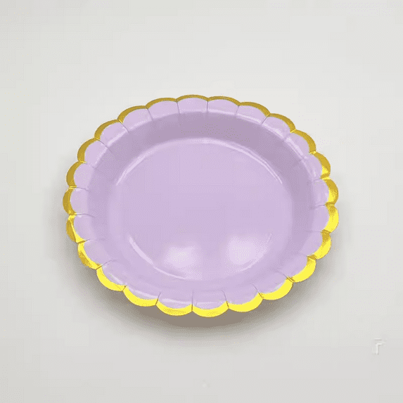Nvzi 50 piece set of Purple elegant disposable plates, 9-inch holiday party supplies paper plates, Christmas plates, family reunion supplies, and catering supplies