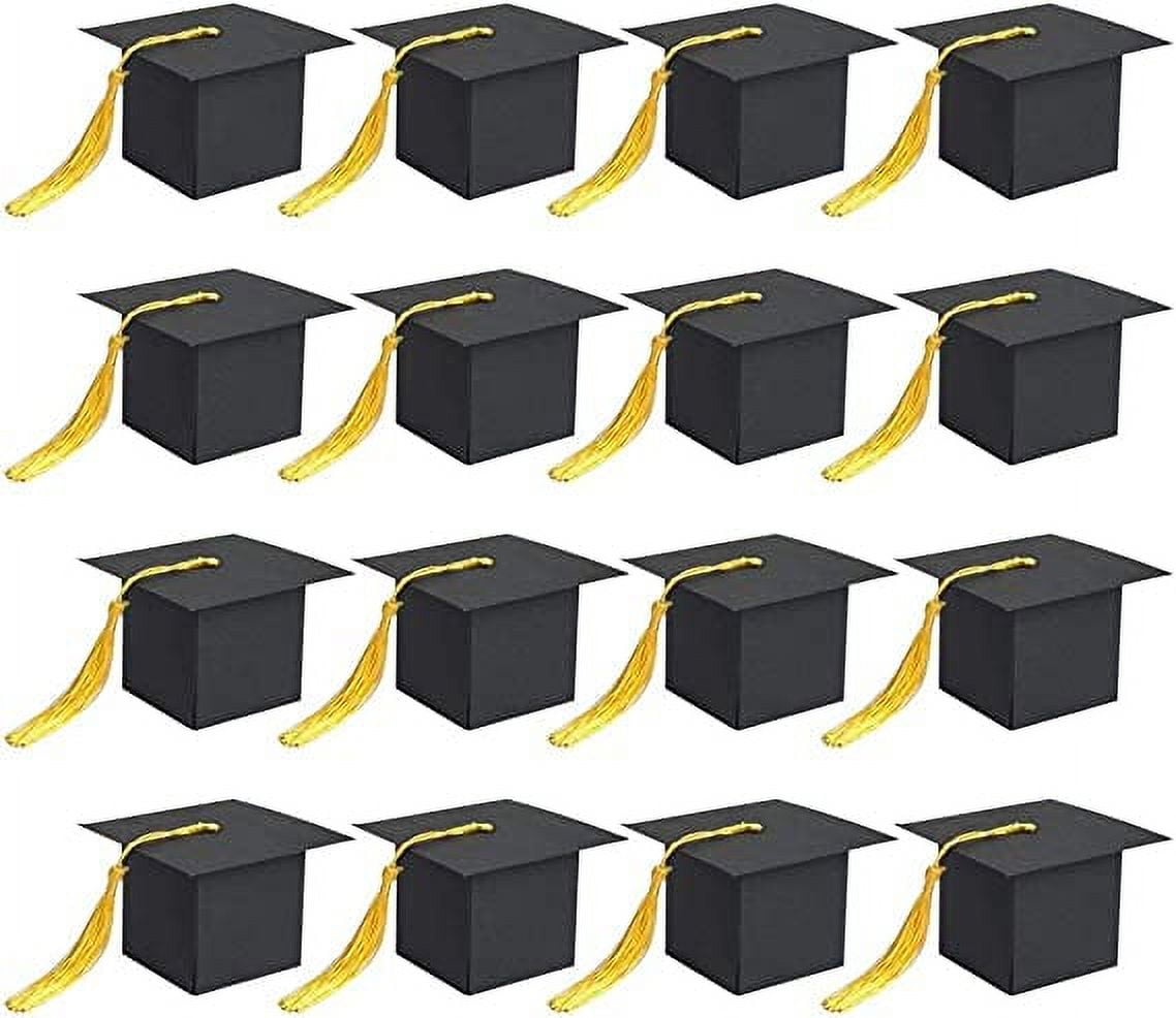 Nvzi 50Pcs Graduation Cap Candy Box Graduation Celebration Party Decoration Gift Boxes with Tassel Graduation Gift Box Graduation Party Favor