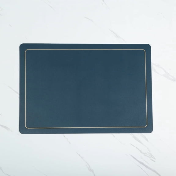 Nvzi 6 Pcs Dark green Placemats, 45*30cm Leather Table Mats, Waterproof & Heat-Resistant Easy to Clean Place Mats for Kitchen, Dining Room & Outdoor Use - Perfect Placement Mats for Dining Table