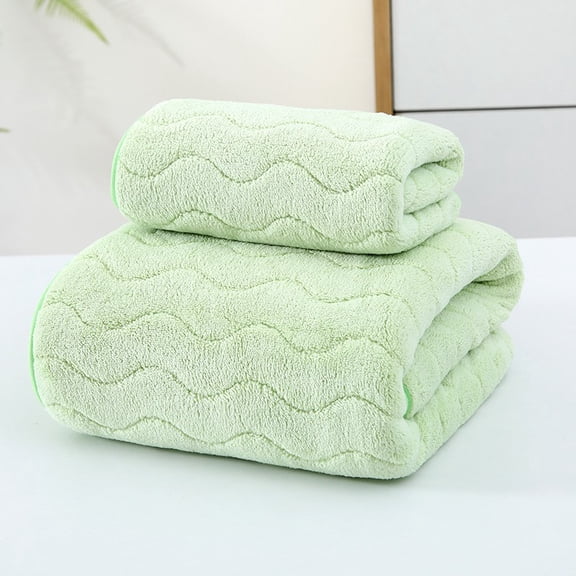 Nvzi 6 Pcs green Body Wash Cloth, 70*140cm Coral Fleece Towels & Washcloths, Ultra Soft Highly Absorbent Towel Wash Cloth Set for Body Face Cleansing, Bathroom Gym Travel Use