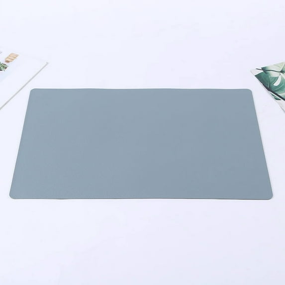 Nvzi 6 pcs Silver Table Place Mats, 45*30cm PU Leather Dinner Placemats, Heat-Resistant & Waterproof , Easy to Clean for Dining Table, Kitchen Parties & Daily Use Stylish Table Place Mats