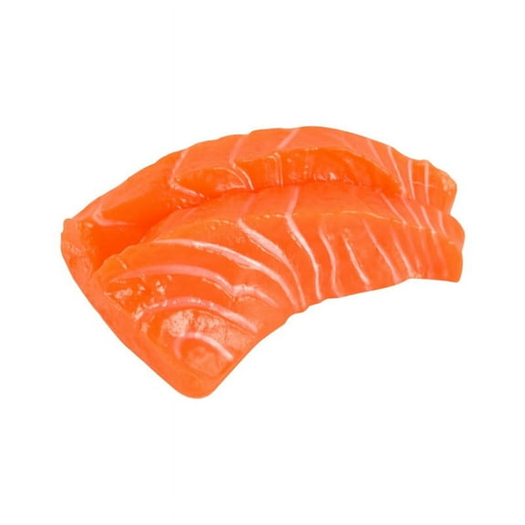 Nvzi 6-piece artificial and realistic salmon fillet fake fish meat food model for home kitchen cabinets, desks, shops, party decoration samples display photography props (Dark color)