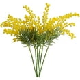 thumbnail image 1 of Nvzi 6pcs Artificial Albizia Julibrissin Fake Acacia Yellow Flowers Mimosa Leaves Flocking Plants for Home Garden Decor, 1 of 5