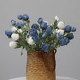 thumbnail image 1 of Nvzi 6pcs Artificial Rose Flowers Long Stem Fake Silk Roses for DIY Wedding Bouquet Table Centerpiece Home Decor (Blue white), 1 of 5